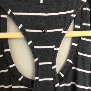 Lululemon gray and white stripe tank top